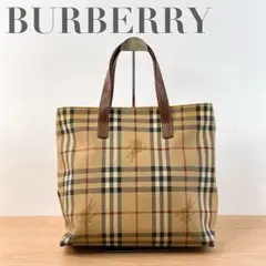 バーバリー ノバチェック シャドーホース ハンドバッグ トートバッグ ブラウン