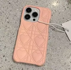 iPhone 16proケース 即購入OK ハートキルティング