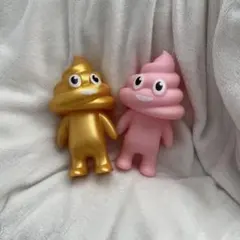 うんちくん　ソフビ　フィギア　ゴールド・ピンク