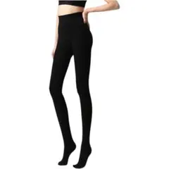 タイツ　裏起毛　レディース ストッキング 防寒タイツ 美脚　220g 着圧　黒