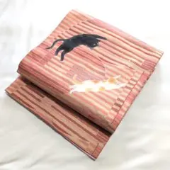 寝そべり猫ちゃん♡1点物♡京袋帯リメイク♡胴回りデザインあり♡パステル幾何学模様のサムネイル
