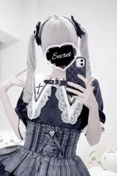 MARS BIG襟クロス刺繍ブラウス ホワイト