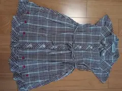 pom ponette jeans チェック柄 半袖ワンピース 110のサムネイル