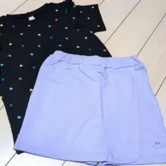 Petitmine他　袖フリル半袖　Tシャツ　スカートズボン　110