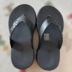 GUCCI ホースビット ラバーサンダル ブラック 37 - メルカリ