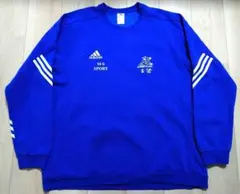 adidas クルーネックスウェット【2XL】ビッグサイズ ブルー トレーナー