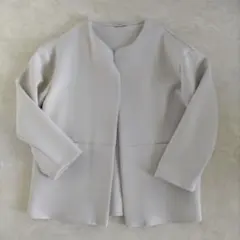 ノーカラージャケット M ライトグレー