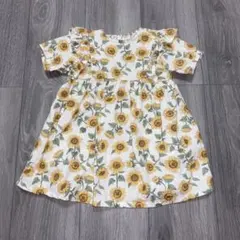 ひまわり ワンピース 80