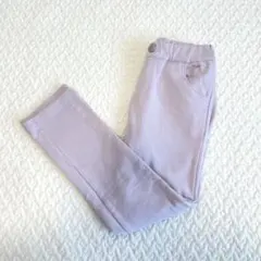 ラベンダー　裏起毛ニットツイルパンツ