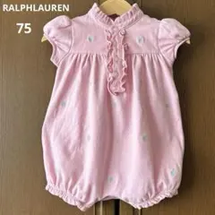 ラルフローレン　半袖　カバーオール　ロンパース　ピンク　花柄　女の子　春　夏