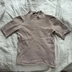THAKOON ベージュ ハイネック 半袖ニット