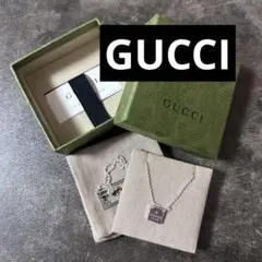 GUCCI スクエアプレート ネックレス シルバー925 アクセサリー　グッチ