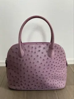 【新品】RODANIA オーストリッチレザー パープル ハンドバッグ