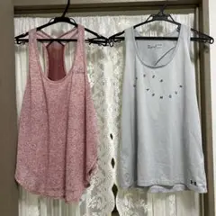 JAZZERCISE 赤タンクトップ クロスバック アンダーアーマー 2枚セット