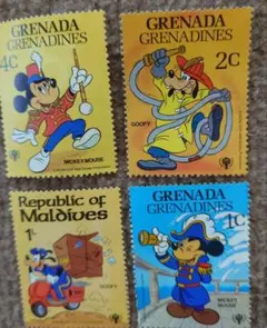 ディズニー切手セット 4枚