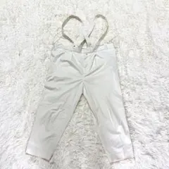 23SS Drawer サテンコットン サスペンダーパンツ 34 白 ドゥロワーのサムネイル