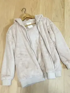 Ehyphen word galleryフード付きファー風コート　ベージュ