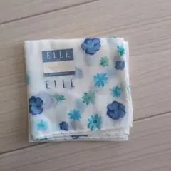 ELLE 花柄 夏用ハンカチ 約40×約40
