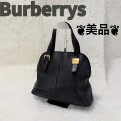 美品✨️　Burberrys ハンドバッグ　レザー　ノバチェック　ゴールド金具