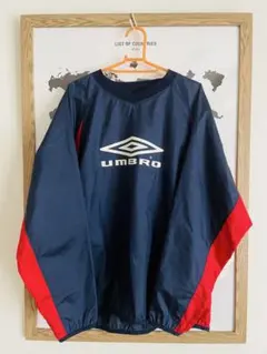 ★UMBRO旧ロゴ★ピステM-L ネイビー/レッド　サッカー