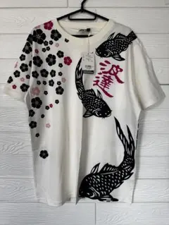 波達 Tシャツ 鯉と桜 和柄 XL 【未使用】のサムネイル