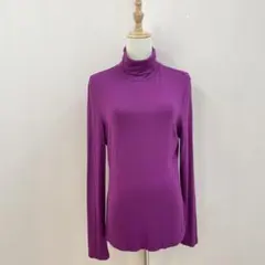 H&M タートルネックカットソー（L）紫　伸縮性◎ インナー　秋冬　ビコース