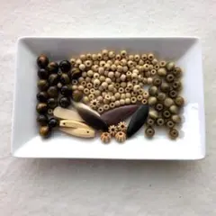 木製ビーズ 天然石セット ヴィンテージ