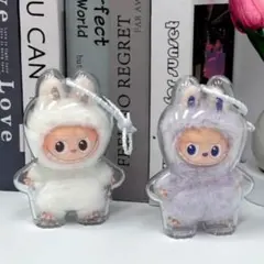 M【最安値】 クリアケース ラブブ ミニ LABUBU 1個 イニシャル1602