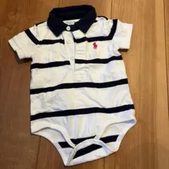 Ralph Lauren ロンパース 白×ネイビー 70サイズ