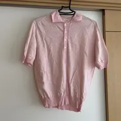 DRESSTERIOR ボーダー ポロシャツ ピンク Sのサムネイル