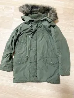 UNIQLO オリーブグリーン ファー付きフードジャケット コート S