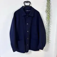 【美品】UNIQLO +J ウールブレンドオーバーサイズシャツジャケット L