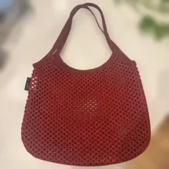 agnes b. メッシュ ハンドバッグ レッド