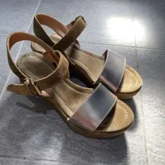 ファビオルスコーニ　ウェッジソール　スエード　メタリック　サンダル38