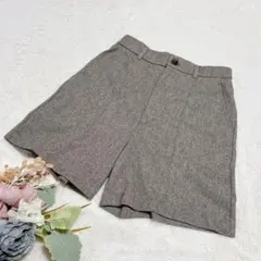 【ジーユー】GU レディース ヘリンボーン ショートパンツ グレー M ○
