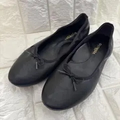⭐️velikoko ⭐️ブラック フラットシューズ リボン付き　22.5cm
