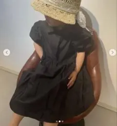 黒の半袖フレアワンピース　90cm