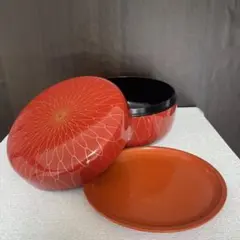 茶道具 菓子器 食籠（じきろう）朱塗 金網目 丸食籠 - メルカリ