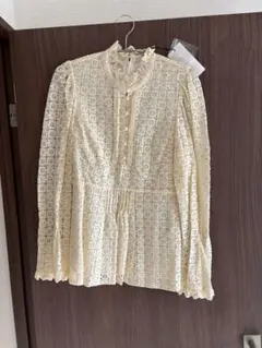moussy アイボリー レース 長袖ブラウス