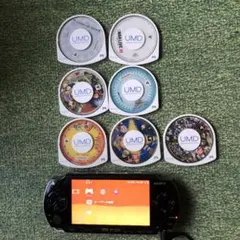 SONY PSP-1000 ブラック本体+UMD 7 本(箱無し)