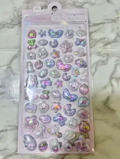 3Dレリーフクリスタルシール　ぽっこりシール　うさぎ　ボンボンドロップシール