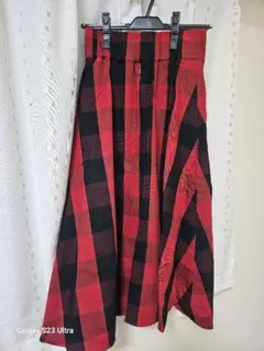 Adonisis 赤黒チェックロングスカート