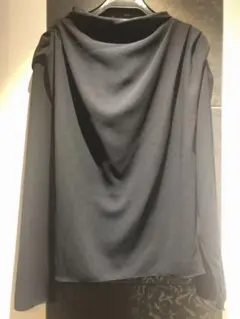 ZARA ブラック ドレープシャツ Sサイズ