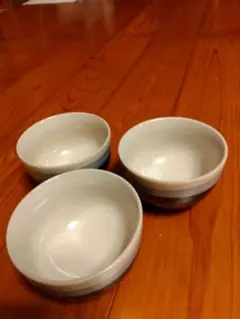 陶器製 湯のみ 3個セット 白と青と黒のグラデーション 重高感あり