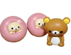 新品未使用 平成レトロ 非売品リラックマ貯金箱コリラックマドーナツ小物入れセット
