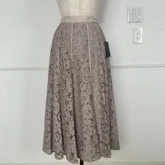 JUSGLITTY ジャスグリッティー スカート レース フレア モカ ピンク