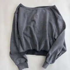 AZUL BY MOUSSY オフショルスウェット チャコールグレー S