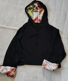 美品　ZARA ブラック クロップドパーカー 　S