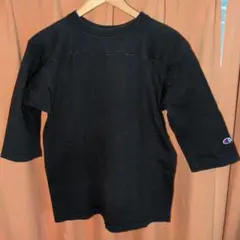 チャンピオンT1011 7分袖ブラック古着ヘビーウェイトアメリカ製ウエアハウス