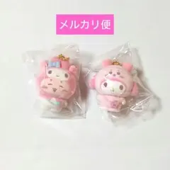 ちいかわ×サンリオ　フロッキーマスコット　カニちゃん・マイメロディ　2点セット